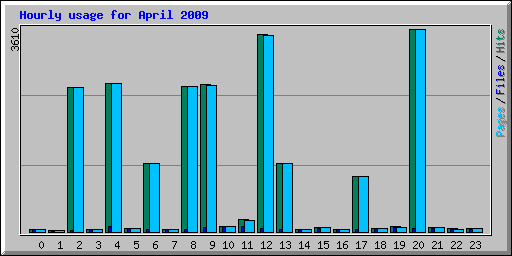 Hourly usage for April 2009
