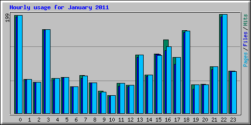 Hourly usage for January 2011